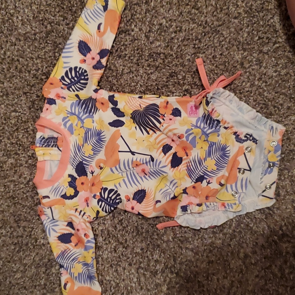 NWOT Ruffle Butts 3-6 month baby girl long sleeve swimsuit
